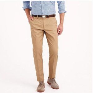 NWT J. Crew Bowery Slim Fit Oxford Stretch Chinos Men's 34x32 Tan Dress Pants